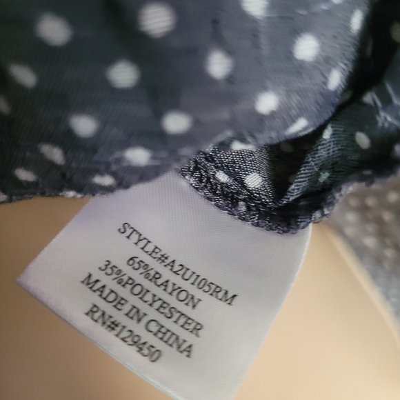 Fred David Blue Polka Dot Ruffle Sleeve Blouse with Tie Front Size Women's Small - Picture 10 of 10